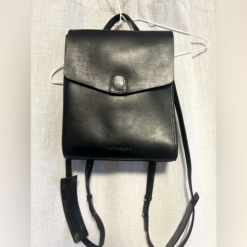 The Horse black leather backpack
